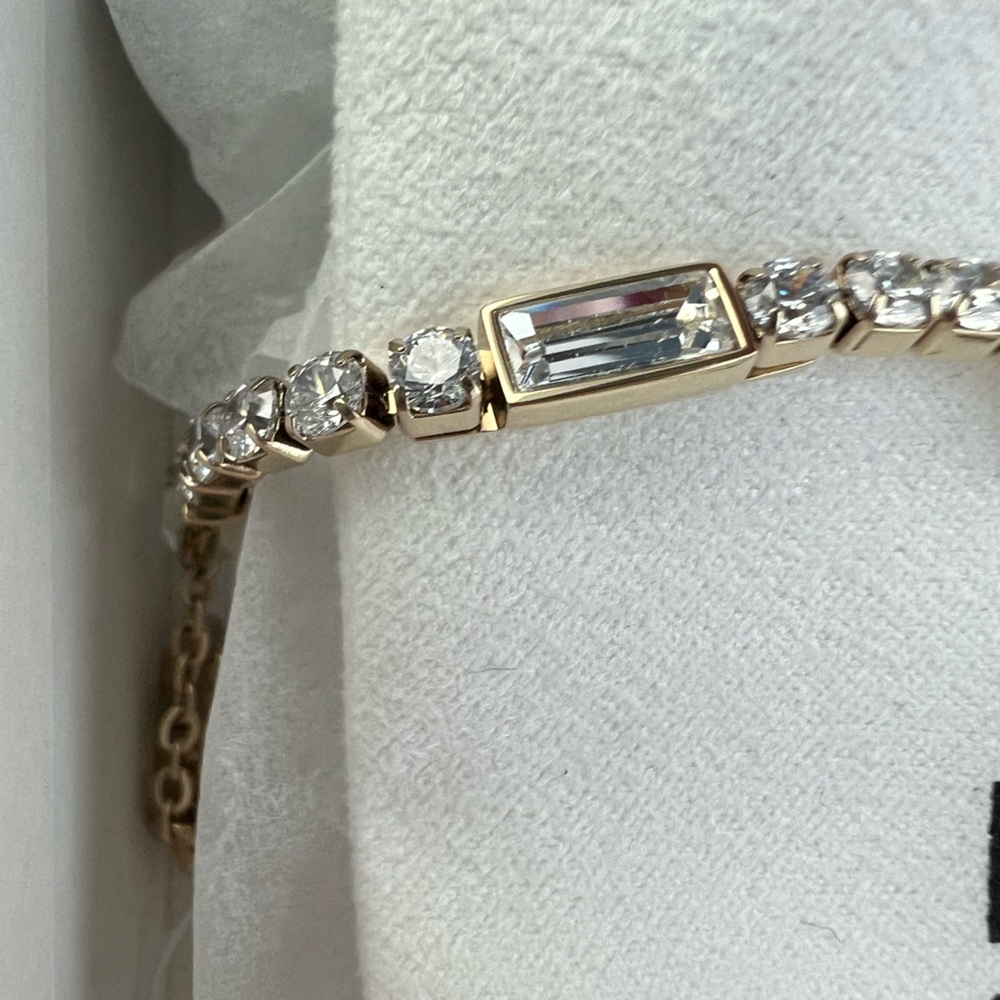 Furla Gold and Clear Crystal Link Bracelet - Picture 3 of 6